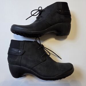 Merrell Veranda Black Leather Ankle Bootie Heeled Boot Womens Size 8.5